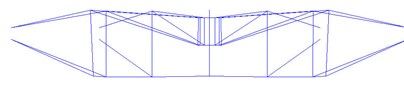Mode of vibration of the cable-strut-beam model