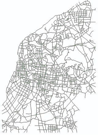 Nanjing traffic network (the right figure is one enlarged area)