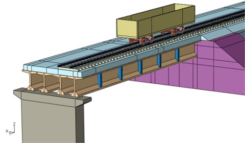 Bridge-subgrade zone model under moving vehicle