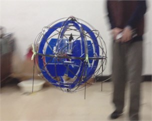 Spherical aerial vehicle in flight motion