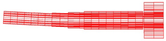 Old variant: computer model of input shaft SRs2000 and dynamical calculation,  first frequency f01=34.3 Hz (2279 nodes, number of volume finite elements 1776)