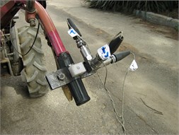 Accelerometers mounting positions: a) handle grip, b) trailer seat, c) operator’s wrist,  d) operator’s arm, e) operator’s chest, and f) operator’s head