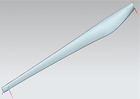Blade solid model and finite element meshing model