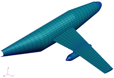 The finite element model of fuselage-wing-store model