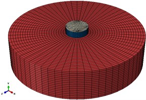 Meshed model of tank in ABAQUS software