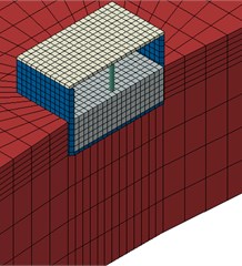 Meshed model of tank in ABAQUS software