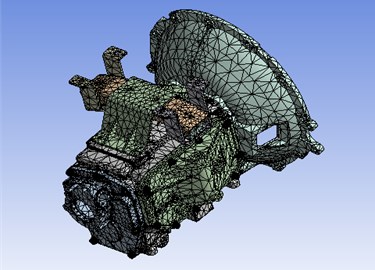 Meshing the finite element model of the transmission housing assembly