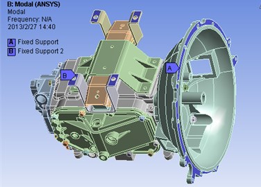 The constrained model of the transmission housing assembly