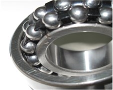 Ball bearing with: a) outer race defect, b) inner race defect, c) ball fault