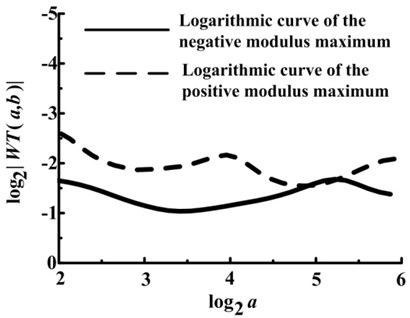 Logarithmic curves of the modulus maximum under drainage valve spring fractured condition