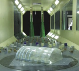 Rigid model of the shell in wind tunnel