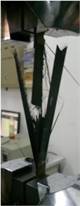 The fractured CFRP  tensile specimen