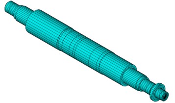 Element model of compressor medium pressure cylinder rotor system