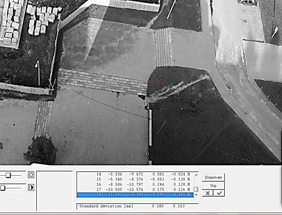 Results from UAV image exterior orientation