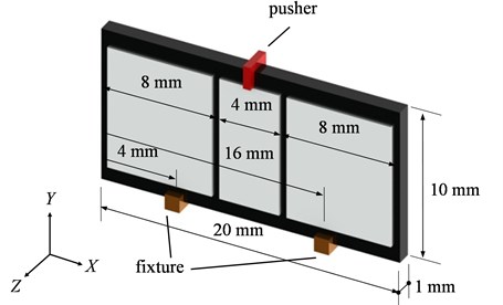 The detail dimensions of the piezoelectric actuator with asymmetric electrode