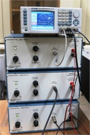 Rotary table with low height/diameter rate: a) General view; b) Disassembled view (general schematics corresponds to Fig. 5(a)); c) Harmonic signal generators, supplying three-phase voltage and measuring amplitude/phase – frequency characteristics