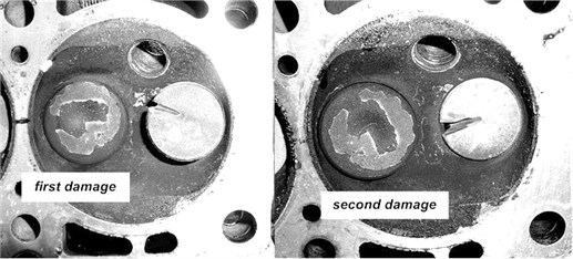 Subsequent phases of the mechanical defect of the valve