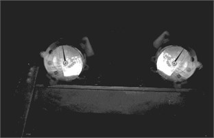 Harmonic vibration synchronization transient process detection photos  of dual excitation rotors by strobe tachometer