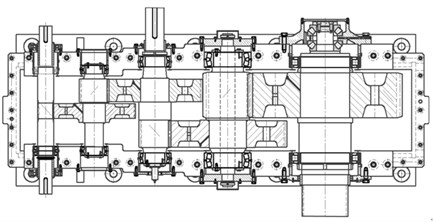 Structure diagram of a marine vessel gearbox