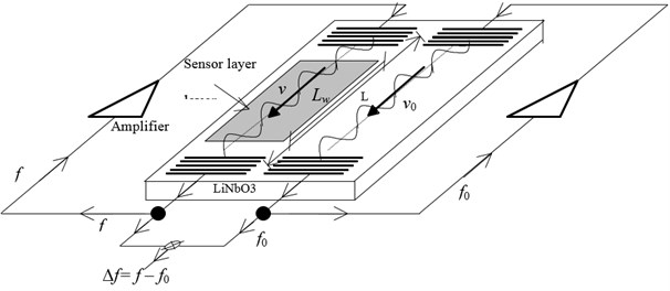 The system of a sensor with an acoustic surface wave [10]
