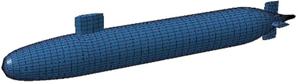 Boundary element model of the underwater vehicle