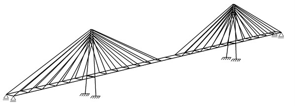 FEM model of cable-stayed bridge