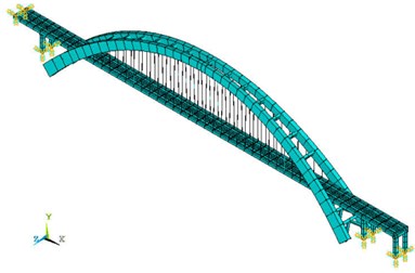 Finite element models of Zhaoqing Xijiang River Bridge with different inside oblique angles