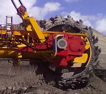 New drive of the bucket wheel excavator ER1250 operating body