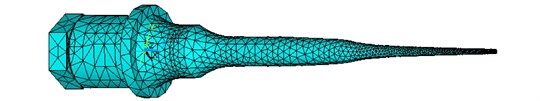 a) Schematic of assembly, b) mesh generation for three-dimension finite element model