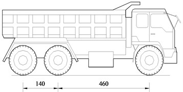 The three-axle loading truck