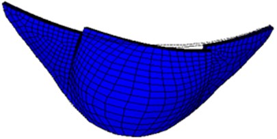 Second-order mode shape of small numerical arch dam model