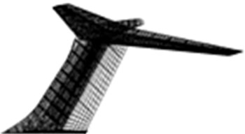 Aerodynamic mesh model of T-tail