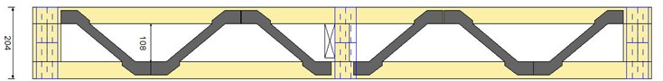 Hybrid beams type MiTek with PosiStrut metal joining system