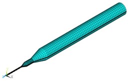 3D geometric model with mapped mesh  of a typical micro drill