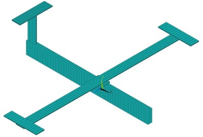 a) 3D brick-element model and b) the beam model