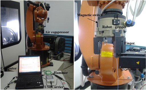 Modal test of 6-DOF industrial robot gripper