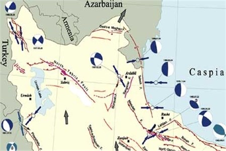 a) Iran’s probabilistic seismic hazard map [2], b) distribution of Tabriz’s faults [4]