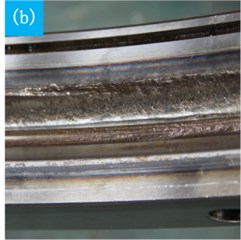 Damaged slewing bearing parts