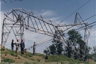 Wind induced collapse of transmission towers