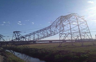 Wind induced collapse of transmission towers