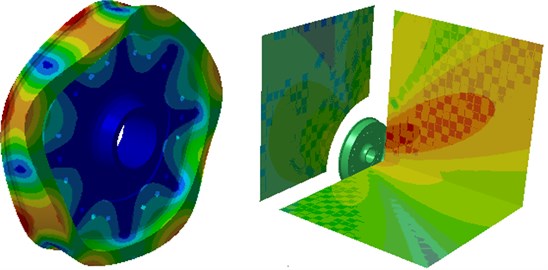 Modal shape and radiation sound field of the standard wheel