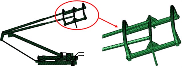 Aerodynamic grid model of the pantograph
