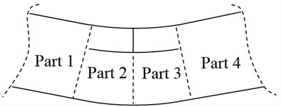 a) Open and b) closed phases of the crack
