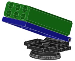 Dimension of demonstrative prototype for platform multi-launcher rocket system
