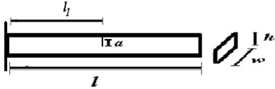 Geometry of cantilever beam with a crack