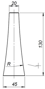 Modelled waveguide shapes and dimensions: a) cylindrical shape, b) conical shape,  c) stepped shape, d) close exponential shape, e) reverse close exponential shape