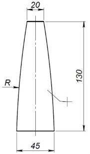 Modelled waveguide shapes and dimensions: a) cylindrical shape, b) conical shape,  c) stepped shape, d) close exponential shape, e) reverse close exponential shape