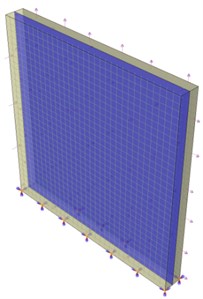View of models: a) “RC-wall”, b) “R-V-CFRP”, c) “Intern-comp”