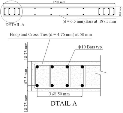 The detail of the specimen RW1 tested by Thomsen and Wallace [24]