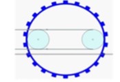 Stages of Crawler belt tension, a) primary, b) intermediate, c) the final shape crawler belt